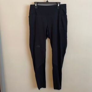 Mesh type material on front & back black leggings